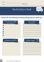 Vorschau - Arbeitsblätter - Nachrichten Check - Eine Übersicht - Deckblatt