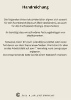 Vorschau - Arbeitsblätter - Beipackzettel eine Anleitung - Seite 1