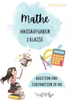 Vorschau - Arbeitsblätter - MATHEHAUSAUFGABEN: Addition und Subtraktion - 2.Klasse - 5 Tage - Deckblatt