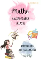 Vorschau - Arbeitsblätter - HAUSAUFGABEN - Mathe 1.Klasse - Addition und Subtraktion ZR 20 - Deckblatt