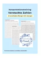 Vorschau - Arbeitsblätter - Versteckte Zahlen - Konzentrationstraining - Deckblatt