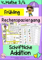 Vorschau - Arbeitsblätter - Rechenspaziergang schriftliche Addition Frühling - Deckblatt