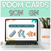 Aperçu - Apprentissages en autonomie - Le son GN Les sons composés BOOM CARDS French Sounds - Page de couverture
