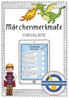 Vorschau - Arbeitsblätter - Märchenmerkmale - Eine Checkliste für dein eigenes Märchen - Deckblatt