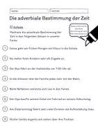 Vorschau - Arbeitsblätter - Adverbiale Bestimmung der Zeit (Zeitbestimmung) Übungen (I) - differenziert - mittel - Seite 2