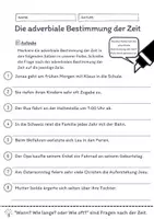 Vorschau - Arbeitsblätter - Adverbiale Bestimmung der Zeit (Zeitbestimmung) Übungen (I) - differenziert - mittel - Seite 3