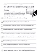 Vorschau - Arbeitsblätter - Adverbiale Bestimmung der Zeit (Zeitbestimmung) Übungen (II) - differenziert - mittel - Seite 3