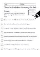 Vorschau - Arbeitsblätter - Adverbiale Bestimmung der Zeit (Zeitbestimmung) Übungen (III) - differenziert - mittel - Seite 2