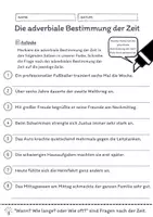 Vorschau - Arbeitsblätter - Adverbiale Bestimmung der Zeit (Zeitbestimmung) Übungen (III) - differenziert - mittel - Seite 3