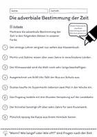 Vorschau - Arbeitsblätter - Adverbiale Bestimmung der Zeit (Zeitbestimmung) Übungen (IV) - differenziert - mittel - Seite 1