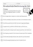 Vorschau - Arbeitsblätter - Adverbiale Bestimmung der Zeit (Zeitbestimmung) Übungen (IV) - differenziert - mittel - Seite 2