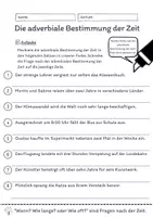 Vorschau - Arbeitsblätter - Adverbiale Bestimmung der Zeit (Zeitbestimmung) Übungen (IV) - differenziert - mittel - Seite 3