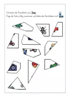 Vorschau - Arbeitsblätter - F, Puzzle, Anlaut, Anfangsunterricht, Buchstabe F - Seite 1