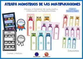 Vista previa - Hojas de trabajo - ATRAPA MONSTRUOS DE LAS MULTIPLICACIONES - Portada