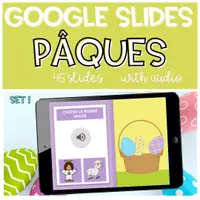 Aperçu - Apprentissages en autonomie - GOOGLE SLIDES Pâques Set 1 audio - Page de couverture