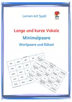 Vorschau - Spiele - Lange und kurze Vokale: Minimalpaare + Rätsel - Deckblatt
