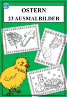 Vorschau - Mal- und Bastelvorlagen - 27 Ausmalbilder Ostern - Deckblatt