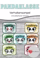 Vorschau - Mal- und Bastelvorlagen - Pandaklasse - Verhaltensampel - Deckblatt