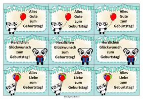 Vorschau - Mal- und Bastelvorlagen - Pandaklasse - Geburtstagsgrüße - Seite 3
