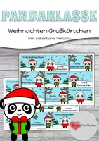 Vorschau - Mal- und Bastelvorlagen - Pandaklasse - Weihnachten Grußkärtchen - Deckblatt