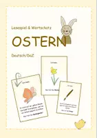 Vorschau - Spiele - Lesespiel zum Wortschatz Ostern für Deutsch oder DaZ - Deckblatt
