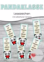 Vorschau - Mal- und Bastelvorlagen - Pandaklasse - Lesezeichen - Deckblatt