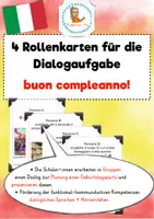 Vorschau - Arbeitsblätter - Hörauftrag dialogisches Sprechen buon compleanno Italienisch - Deckblatt