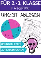 Vorschau - Arbeitsblätter - Uhrzeit ablesen Komplettpaket 10 Arbeitsblätter für 2. Klasse & 3. Klasse - Deckblatt