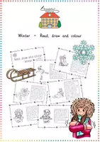 Vorschau - Arbeitsblätter - Winter – Read, Draw and Colour: Kreatives Leseverstehen & Malen (Englisch Grundschule) - Deckblatt