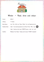 Vorschau - Arbeitsblätter - Winter – Read, Draw and Colour: Kreatives Leseverstehen & Malen (Englisch Grundschule) - Seite 1