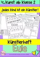 Vorschau - Arbeitsblätter - Künstlerheft Eule (Skizzen, Malvorlage) - Deckblatt