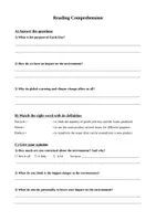 Aperçu - Feuilles d'exercices - Earth Day - Reading Comprehension - Page 1