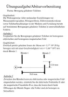 Vorschau - Arbeitsblätter - Übungsaufgabe/Abiturvorbereitung Bewegung geladener Teilchen - Seite 1