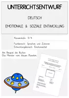 Vorschau - Stundenentwürfe - Unterrichtsentwurf Deutsch - Sprechen und Zuhören am Beispiel des Buches "Das Monster vom blauen Planeten" - Deckblatt