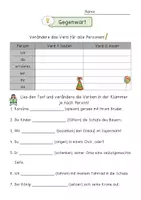 Vorschau - Stationenlernen - Arbeitsblätter Zeiten (12 Stück + Lösung) - Gegenwart, Mitvergangenheit, Zukunft - Seite 1