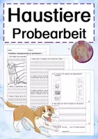 Vorschau - Test - Haustiere Probearbeit Lernzielkontrolle - Deckblatt