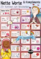 Vorschau - Mal- und Bastelvorlagen - Nette Worte / Komplimente Karten - Geschenke, Valentinstag und mehr - Seite 1