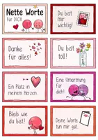 Vorschau - Mal- und Bastelvorlagen - Nette Worte / Komplimente Karten - Geschenke, Valentinstag und mehr - Seite 3