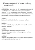 Vorschau - Arbeitsblätter - Übungsaufgabe/Abiturvorbereitung Kondensator - Seite 1