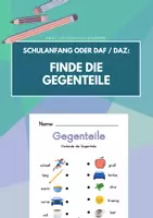 Vorschau - Arbeitsblätter - DAF / DAZ: Gegenteile finden, verbinden, benennen - Deckblatt