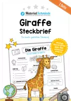 Vorschau - Arbeitsblätter - Steckbrief Giraffe - Deckblatt