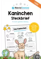 Vorschau - Arbeitsblätter - Steckbrief Kaninchen - Deckblatt