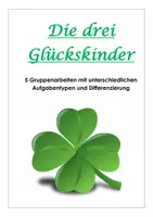 Vorschau - Arbeitsblätter - Gruppenarbeit zum Märchen: Die drei Glückskinder - Deckblatt
