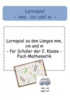 Vorschau - Spiele - Lernspiel - Millimeter mm, Zentimeter cm und Meter m - Deckblatt