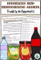 Vorschau - Arbeitsblätter - Übung bestimmte und unbestimmte Artikel "Produkte im Supermarkt" DaZ / DaF / Deutsch - Deckblatt