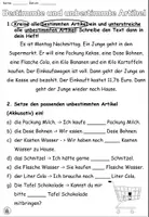 Vorschau - Arbeitsblätter - Übung bestimmte und unbestimmte Artikel "Produkte im Supermarkt" DaZ / DaF / Deutsch - Seite 3
