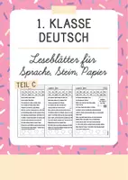 Vorschau - Arbeitsblätter - Leseblätter für die 1. Klasse - Buchstabenkanon Sprache, Stein, Papier (Teil C) - Deckblatt