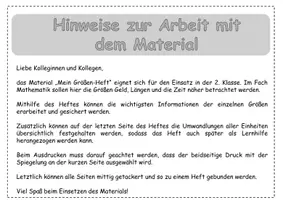 Vorschau - Arbeitsblätter - Mein Größen-Heft: Geld, Längen und Zeit - Seite 1