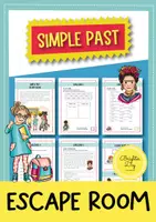 Vista previa - Hojas de trabajo - Simple Past Escape Room; estaciones de trabajo (inglés) - Portada