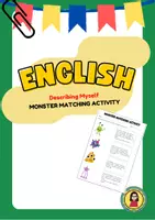 Aperçu - Feuilles d'exercices - Monster Matching Activity | Describing Myself | Read and Match - Page de couverture